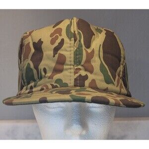 Vintage YA Camouflage Insulated Fitted Baseball Hat Cap - Size Medium